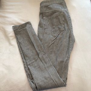 Strip slacks with tie front